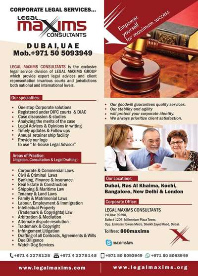 Legal Maxims Consultants(Legal Services) in Trade Centre 1, Dubai - HiDubai